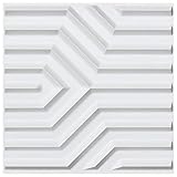 Art3d Wandpaneele, PVC, 3D, geometrisches Mate-Design, matt, 50 x 50 cm, 12 Stück
