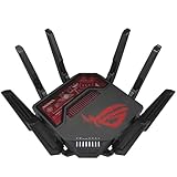 ASUS ROG Rapture GT-BE19000 Tri-Band WiFi 7 Gaming Router (320MHz Bandbreite & 4096-QAM, MLO, Zwei 10G Ports, AI WAN Erkennung, Triple-Level Game Acceleration, Gaming Network, Aura RGB, AiMesh)