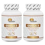 Sowelo Omega-3 | Fischöl Kapseln | EPA 330mg DHA 220mg | Fish Oil Capsules 1000mg Fischölkapseln - 100 Softgels (2-Pack)