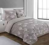 VISION - Wende-Bettwäsche Ginko – Bettbezug 140 x 200 cm mit 1 Kissenbezug für Einzelbett – 100 % Baumwolle