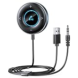 Rolgno Aux Bluetooth Adapter Auto, [Plug & Play] Bluetooth 5.3 Empfänger Klinke 3.5mm, Freisprechanrufe, Dualverbindung, Hi-Fi Musik, für Heim-Stereo, Auto Lautsprecher, Kabelgebundene Kopfhörer