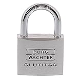 Burg-Wächter Vorhangschloss Alutitan, Aluminium, 6, 5 mm Bügelstärke, Innenwerk rostfrei, 770 40 SB, 40 mm