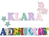 7cm Holzbuchstaben, Türbuchstaben Kinderzimmer, Freie Farbgestaltung, Taufgeschenk, Geburtsgeschenk, Kinderzimmer deko inkl. Klebepads (A)