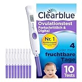 Clearblue, Kinderwunsch Ovulationstest Fortschrittlich Digital Fruchtbarkeitstest für Eisprung Tests, Stück, 10 stück, (Pack of 10)