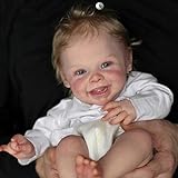 Zero pam 20 Zoll 50 cm Reborn Babypuppe Mit Lächeln Lebensecht Neugeborene Mädchen Puppen Mit Haaren Realistisch Silikon Babypuppe Sieht Echt Aus Handgefertigtes Puppenspielzeug