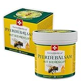 SwissMedicus Pferdebalsam mit Bienengift & 25 Kräuter - gleichzeitig kühlen und wärmen - zur Massage der Haut im Bereich beanspruchter Rücken & Gelenke - 150 ml