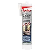 fischer DEC Reparaturmörtel, geruchsarmer Mörtel, witterungsbeständige Dichtmasse für den Innen- & Außenbereich, Kartusche für zahlreiche Anwendungen und Baustoffe, 310 ml, zementgrau