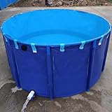 Runder Segeltuch-Fischteich-Pool, PVC-Wasserspeicher, tragbarer Wasserspeicher, faltbar, großer Aquakultur-Pool mit Halterung, einfach zu installieren, blau, 1,5 x 0,6 m, 1000 l