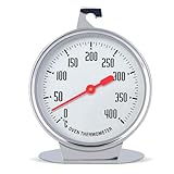 Stand-Ofen-Thermometer, 0~400 ℃ Zifferblatt, Edelstahl-Bratenthermometer, sofort ablesbare Ofentemperaturanzeige, Temperaturtester mit Aufhänger für Ofen-Grill-Smoker, 7 x 9 cm