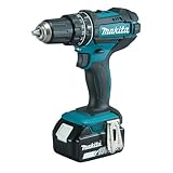 Makita DHP482JX13 Akku-Schlagbohrschrauber 18V / 3,0 Ah, 2 Akkus + Ladegerät im MAKPAC + 120-tlg. Zubehör-Set im MAKPAC Petrol/Schwarz