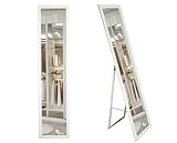 BD ART Stand-Ankleidespiegel Weiß 155,8 x 35,8 cm großer Fußboden Standspiegel Garderobe weiß Zeitloser eleganter MDF Rahmen Ganzkörperspiegel