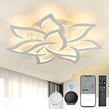 BAYHT Smart LED Deckenleuchte Dimmbar, Kompatibel mit Alexa Google Home, Blumen Deckenlampe für Wohnzimmer Schlafzimmer, Moderne Lampe Decke Beleuchtung, Großer Kronleuchter 10 Heads/Ø85cm/90W