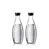 SodaStream DuoPack Glaskaraffe, Ersatzflaschen geeignet für die SodaStream Wassersprudler Crystal und Penguin, 2x 0,6 L Glaskaraffe, Glas