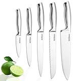 Svensbjerg Messer-Set, 5-tlg, Küchenmesser-Set, Kochmesser-Set, Chef-Messer, Scharfe Edelstahl-Messer | Küche, Obst, Gemüse, Fleisch, hochwertiges Profi Set | SB-KS101