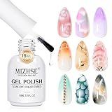 MIZHSE Clear Blooming Gel Nail Polish 15ml, Soak Off UV LED Spreading Gel Nail Polish Designs For Nail Painting, Marble, Watercolor, Blooming Gel Nagellack Nail Art Nageldesigns Für DIY-Maniküre-Kit