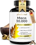 30.000mg pro Kapsel - 365 Stück - Maca Kapseln hochdosiert - 750mg Maca-Extrakt 40:1 pro Kapsel entsprechen 30.000mg Maca-Pulver - nur 1 Kapsel/Tag = 365 Portionen = Jahresvorrat - vegan - plantomol®