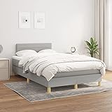 Sufrk Boxspringbett mit Matratze Hellgrau 120x200 cm Bett Boxspringbett Bett Mit Matratze Bettgestel Boxspringbetten Stoff - 3140681