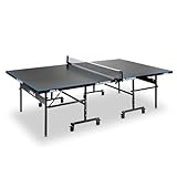 JOOLA 11642 Tischtennisplatte Outdoor J200A-Profi Tischtennistisch 6 MM Aluminium-Verbundoberfläche Wetterfest-Klappbares Untergestell-Schneller Aufbau,,Grau/Blau, 274 x x 152,5 x 76 cm