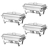 Jacgood Chafing Dish Profi Set Toulouse, Edelstahl Warmhaltebehälter, Speisewärmer, Rechaud, Chafing Dishes für Catering, Buffet und Party (4 Packung)