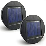 HELESIN Solarleuchten Ersatzteile, 2 X φ8cm Solarleuchten Ersatz Top mit Heller LED, IP65 Wasserdicht Solarleuchten Solarpanel Ersatzteil für Solarlaterne, Solar Gartenleuchten und DIY