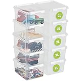 SmartStore Aufbewahrungsbox mit Deckel klein 2 L – 10 transparente und stapelbare Plastik Boxen mit Clipverschluss weiß – Kunststoff BPA-frei und lebensmittelecht – 21 x 17 x 11 cm - 10 Jahre Garantie
