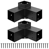 JEXALINE Pergola-Set aus schwerem legiertem Stahl mit 3-Wege-Halterungen für 10,2 x 10,2 cm (tatsächliche 9,1 x 9,1 cm) Holz, DIY-Pergola-Halterungen, geeignet für Pergolen, Gärten und