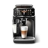 Philips Serie 5400 Kaffeevollautomat – LatteGo Milchsystem, 12 Kaffeespezialitäten, Intuitives Display, 4 Benutzerprofile, Schwarz (EP5441/50)