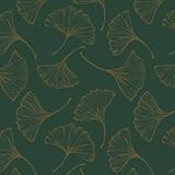 Yomshi Selbstklebende Tapete Blätter Grüne und Gold Tapete 44×300cm Blätter Klebefolie Vintage Dekrofolie Wasserdicht Vinyl Mehrzwecktapete für Schlafzimmer Wohnzimmer Möbel