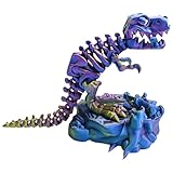 Kexpery Einteiliges Skelett, 3D-Druck, Tyrannosaurus Rex, bewegliche Gelenke, Dinosaurierknochen 3D-Druck, Tyrannosaurus Rex, Dinosaurier-Spielzeug, flexibel, Dekoration