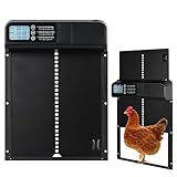 Elektrische hühnerklappe,Automatische Hühnerstalltür mit Timer und manuelle,Türöffner Hühnerstall,batteriebetriebener LED-Bildschirm (Blau)