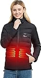 Telguua Beheizbare Jacke mit Powerbank, Damen Beheizte Jacken, Heizjacke with Kapuze, 14400mAh 7.4V Heizbare Jacke Winterjacke Wärmende Jacket für Weihnachten(Größe XL)