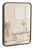 Terra Home Wandspiegel - Rechteckig, 40x50 cm, Schwarz, Modern, Metallrahmen Spiegel - für Flur, Wohnzimmer, Bad oder Garderobe