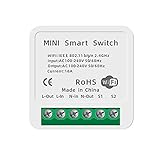 Smart Switch Smart WiFi Schalter Lichtschalter Relais Modul Fernbedienung mit Smart Life, Google Home, Sprachsteuerung mit Alexa, Google Assistant, 16A (1 PCS)