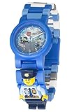 Armbanduhr Lego City - Police Officer, inklusive 12 zusätzlichen Armbandgliedern, Lego Minifigur im Armband integriert, analoges Ziffernblatt, kratzfestes Acrylglas