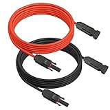 ARLI Solarkabel 2 x 10m | Verlängerungskabel 4 mm² | Solarstecker und Solarbuchse | Rot/Schwarz | 10 m Verlängerung Solar Kabel mit Stecker und Verbinder für Photovoltaik Anlagen IP68 UV-beständig