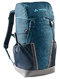 VAUDE Kinderrucksack Jungen & Mädchen Puck petrol, komfortabler Wanderrucksack Kinder 14L, Wetterfester Schulrucksack mit Regenhülle & Lupe, viel Stauraum