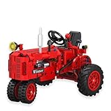 Technik Bausteine Traktor, 302 Klemmbausteine Traktor Bausatz Modell Spielzeug, Klassischer Retro Traktoren Konstruktionsspielzeug für Kinder Erwachsene, Kompatibel mit Technic
