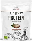 AlpenPower BIO WHEY Protein Kakao 500 g - 100% natürliche Zutaten & ohne Zusatzstoffe - Hochwertiges CFM Eiweiß-Pulver aus bester Bio-Alpenmilch