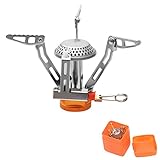 Besudo Gaskocher Camping mit Piezozündung 3000W, Mini Gas Campingkocher Gasbrenner, Camp Gasherd Portable Gas Stove Trekking Picknick Outdoor DE2