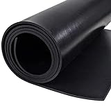 Nisorpa 100x200cm Gummimatte Meterware 3mm Schwarz & Glatt Antirutschmatte Gummiplatte Bodenbelag Schutzmatte Gummistreifen für Keller Garage Werkstatt Industrie