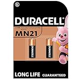 DURACELL MN21 Batterien (2 Stück) 12 V (A23 / 23A / V23GA / LRV08 / 8LR932) – Lange Lebensdauer garantiert – ideal für z. B. Fernbedienungen, kabellose Türklingeln, Sicherheitssysteme – Auslaufschutz.