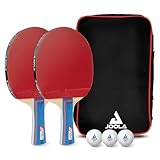 JOOLA 54820 Tischtennis-Set Duo Bestehend aus 2 Tischtennisschläger+3Tischtennisbälle+1Aufbewahrungstasche,mehrfarbig,onesize