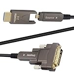 7,6 m 4K HDMI DVI Kabel, Glasfaser-HDMI-Kabel, Micro-HDMI auf HDMI oder DVI, abnehmbarer Typ A auf DVI, D auf DVI, 18 Gbit/s Ultra Speed, schlank, flexibel, lange verlängert, für Projektor, TV, Xbox