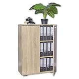 Aktenschrank Abschließbar Aktenkommode Mehrzweckschrank B80,2cm x H109,5cm x T35cm Büroschrank Abschliessbarer Schrank Sonoma Eiche Ordnerschrank Regal Mit Türen Büromöbel Allzweckschrank