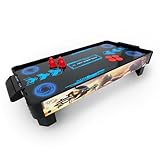 Carromco Airhockey Mini Airliner-XM, Airhockey Game für Tisch mit Gebläse/Motor, Air Hockey Table Auflage für 2 Spieler ab 6 Jahren, inkl. je 4X Pusher und Puck, 52 x 102 x 20,5 cm