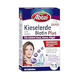 Abtei Kieselerde Biotin Plus - mit Zink für schöne Haut, Haare und Nägel - Depot-Technologie mit Langzeiteffekt - vegan - 56 Tabletten