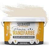 SEEBAUER diy Wandfarbe Beige 2,5L für Innen (No. 005 Orchid Dream) Edelmatte Innenfarbe Cremeweiß - Matt, Abwaschbar und Tropffrei - Verschiedene Beigetöne hohe Deckkraft