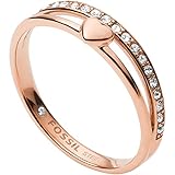 Fossil Ring Für Frauen Vintage Glitz, Länge: 21,5 X 20 X 6 Rose Gold Edelstahl Ring, JF03460791