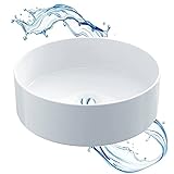 Starbath Plus - Keramik-Waschtisch - Runde Form - Glänzendes Weiß - Maße 35 x 35 x 12 cm - Ideal für Arbeitsplatten in Badezimmern und Toilettenmöbeln