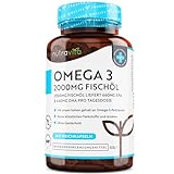 Omega 3 Kapseln hochdosiert 240-2000mg Fischöl Kapseln mit 660mg EPA & 440mg DHA pro Portion - Omega 3 Öl, Reines Fischöl aus nachhaltiger Fischerei - Geprüft/Zertifiziert in Deutschland - Nutravita